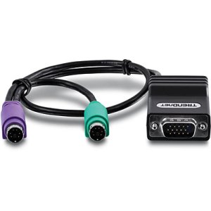 Trendnet TK-CAT5P PS/2 cable 0.4 m 2x 6-p Mini-DIN Black