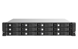 QNAP TL-R1220SEP-RP 24TB (Seagate Exos) 12-bay 2U rackmount SAS 12Gbps JBOD expansion enclosure with SAS expander; 2.5:/3.5 SAS 12Gbps & SAS/SATA 6Gbps drives; 4 x SFF-8644 Mini-SAS HD ports; redundant PSU HDD/SSD enclosure Black, Grey 2.5/3.5"