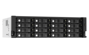 QNAP TL-R1620SEP-RP 128TB (Seagate Exos) 16-bay 3U rackmount SAS 12Gbps JBOD expansion enclosure with SAS expander; 2.5/3.5 SAS 12Gbps & SAS/SATA 6Gbps drives; 4 x SFF-8644 Mini-SAS HD ports; redundant PSU HDD/SSD enclosure Black, Grey 2.5/3.5"