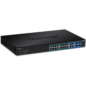 Trendnet TPE-1620WSF network switch Managed L2/L3 Gigabit Ethernet (10/100/1000) Power over Ethernet (PoE) 1U Black