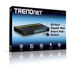 Trendnet TPE-2840WS network switch Managed Gigabit Ethernet (10/100/1000) Power over Ethernet (PoE) 1U Black