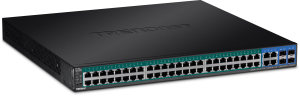 Trendnet TPE-5048WS network switch Managed Gigabit Ethernet (10/100/1000) Power over Ethernet (PoE) 1U Black