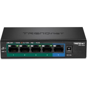 Trendnet TPE-TG52 network switch Unmanaged Gigabit Ethernet (10/100/1000) Power over Ethernet (PoE) Black