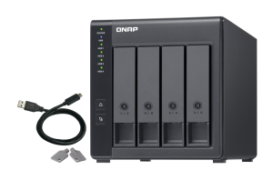 QNAP TR-004 storage drive enclosure HDD/SSD enclosure Black 2.5/3.5″