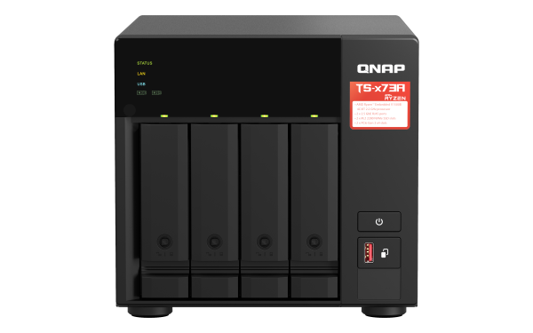 QNAP TS-473A NAS Tower Ryzen Embedded V1500B 8 GB DDR4 16 TB HDD QNAP Turbo System Black