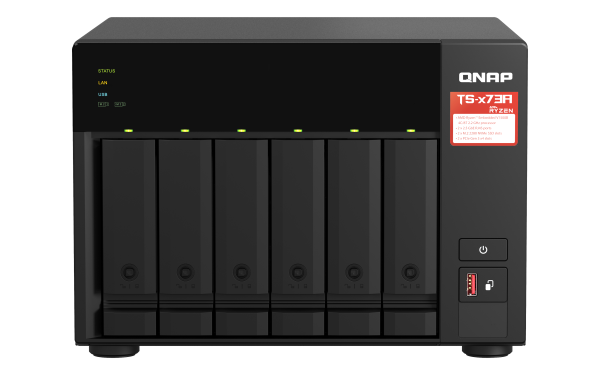 QNAP TS-673A NAS Tower Ryzen Embedded V1500B 8 GB DDR4 108 TB HDD QNAP Turbo System Black