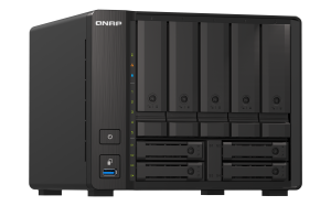 QNAP TS-h973AX NAS Tower Ryzen Embedded V1500B 32 GB DDR4 100 TB HDD QuTS hero Black