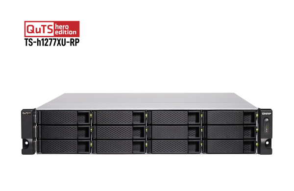 QNAP TS-h1277XU-RP-3700X-32G 120TB 12x10TB Seagate Exos 12 Bay NAS Rackmount Rack (2U) Ethernet LAN Black, Grey