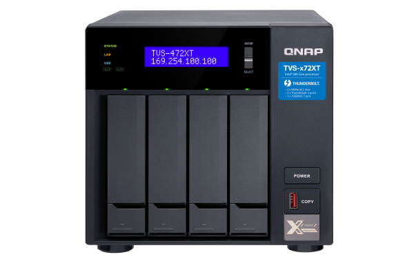 QNAP TVS-472XT-I3-4G/16TB-EXOS NAS/storage server Tower Ethernet LAN Black i3-8100T