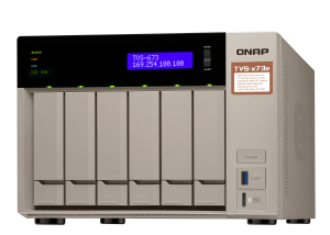 QNAP TVS-673e NAS Tower AMD Embedded R-Series SoC RX-421BD 4 GB DDR4 24 TB HDD QNAP Turbo System Black, Bronze