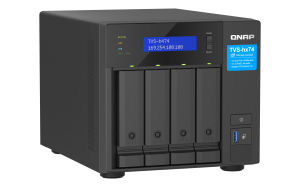 QNAP TVS-h474 NAS Tower Intel® Pentium® G7400 8 GB DDR4 16 TB HDD QuTS hero Black