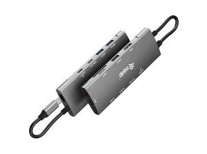 Equip USB-C 9 in 1 Multifunctional Adapter, HDMI 4K/60Hz, Gigabit LAN, USB 3.2 GEN1, SD/TF, 100W USB PD