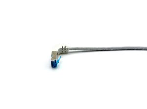 Equip Cat.6A S/FTP Patch Cable, Angled to Straight plug, 0.5m, White
