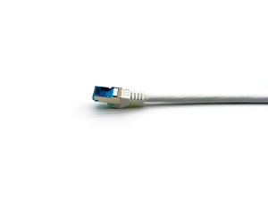 Equip Cat.6A S/FTP Patch Cable, Angled to Straight plug, 0.5m, White
