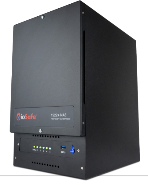 ioSafe 75400-3736-1500 ioSafe 1522+ NAS; Fireproof/Waterproof 5-bay network attached storage device; 10TB (2TBx5) 5YR DRS US