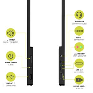 Port Designs PORT computer monitor 39.6 cm (15.6") 1920 x 1080 pixels Full HD LCD Black