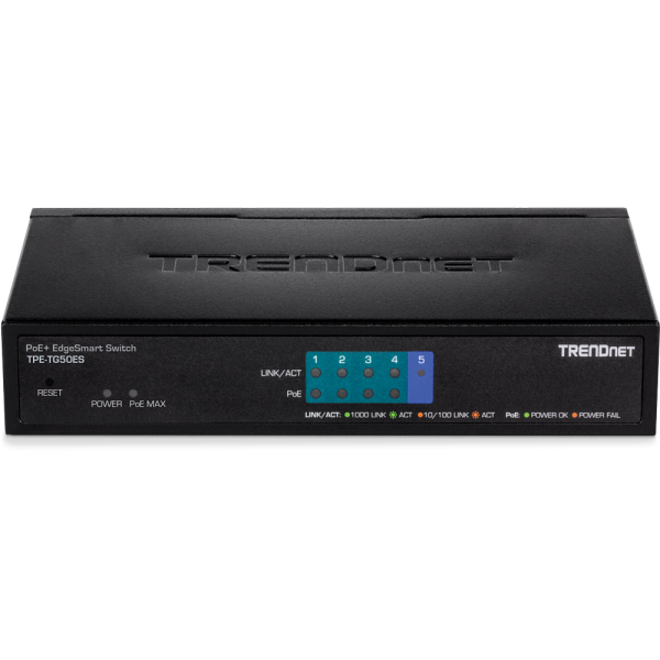 Trendnet TPE-TG50ES network switch Managed Gigabit Ethernet (10/100/1000) Power over Ethernet (PoE) Black