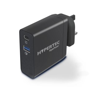 Hypertec HyperPower 100w. Universal USB-C GaN tech power supply unit. Optimised Type-C Power Delivery using PD3.0 and Qualcomm Quick Charge4+ USB-A. Includes 1.2m USB Type-C cable with E-Marker built-in thermal and power protection features. Supplied with