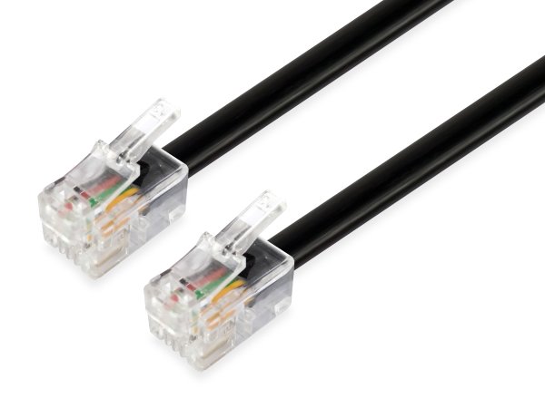 2x RJ11, 4P4C, 26AWG, 5 m, Black