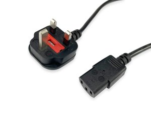 UK Power Cord , C13 to BS1363, 2M, Black