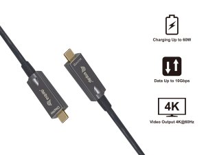 Equip USB-C to C Active Optical Cable, M/M, 5.0m, PD 60W, 4K/60Hz, 10Gbps, Video+Data+PD