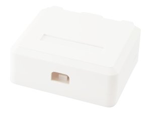 2-Port Keystone Jack Surface Mount Box, 60 x 70 x 26.4 mm, White