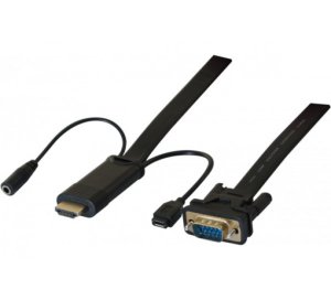 HDMI - VGA, M/M, Black, 1.8 m