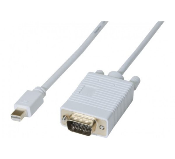 Mini DisplayPort 1.1 to VGA Adapter cord White- 2 m