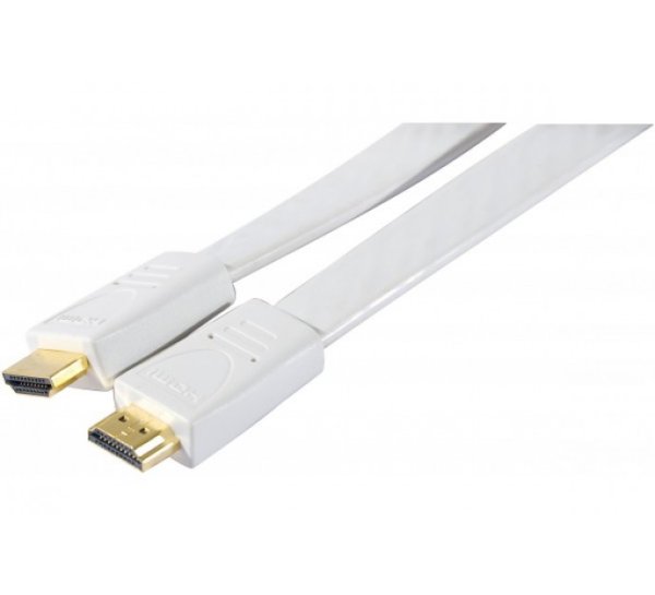 High Speed HDMI cord flat White- 1.80 m