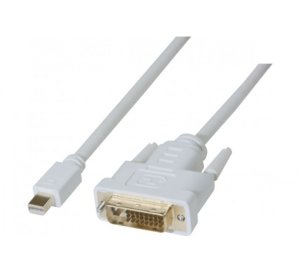 Mini Displayport - DVI-D, M/M, White, 2 m