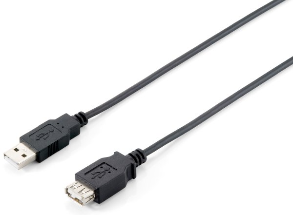 Equip USB 2.0 Type A Extension Cable Male to Female, 1.8m , Black