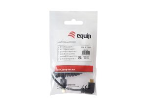 Equip USB 2.0 C to C 90°angled Coiled Cable, M/M, 1 m