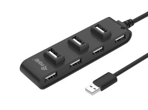 7x USB 2.0 Type-A, 28 x 15 x 100 mm, 57 g, Black