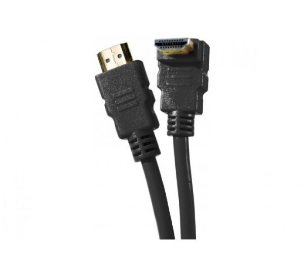 High Speed HDMI Patch Cord Angled, 1 m - Black