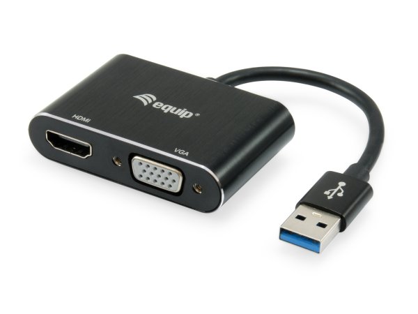 USB 3.0 - HDMI/VGA, 0.2 m, 5 Gbps, Black