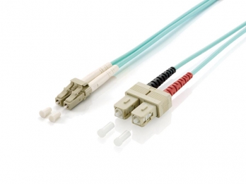 Equip LC/SC Fiber Optic Patch Cable, OM3, 1.0m