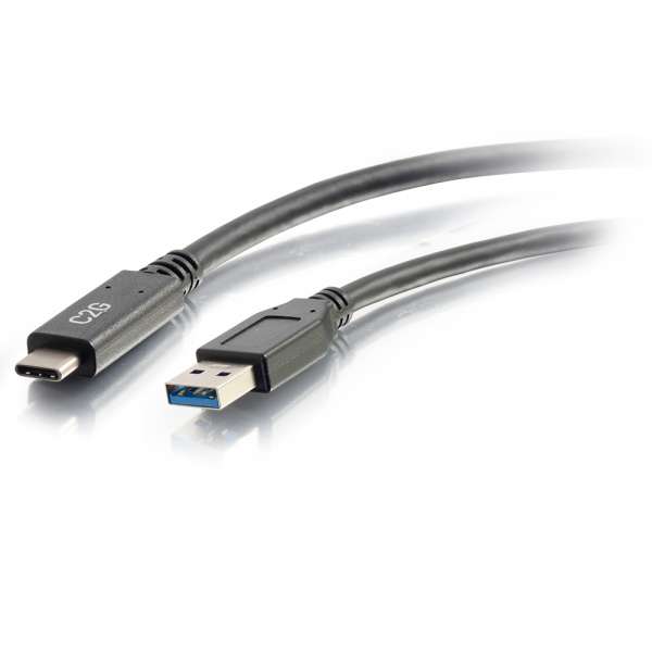 C2G 6ft (1.8m) USB-C® to USB-A 3.2 Gen 1 (5Gbps) Cable M/M - Black