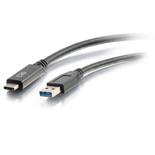 C2G 6ft (1.8m) USB-C® to USB-A 3.2 Gen 1 (5Gbps) Cable M/M - Black