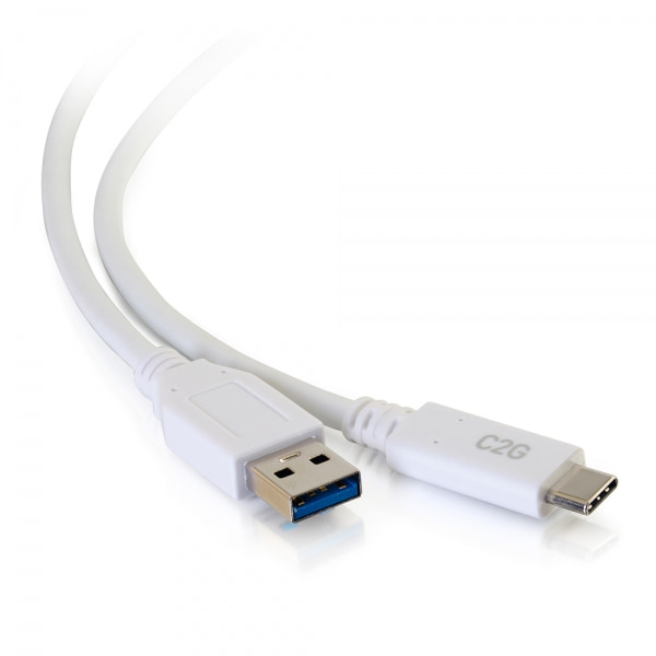 C2G 0.9m USB-C® to USB-A SuperSpeed USB 5Gbps Cable M/M - White