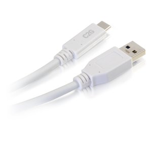 C2G 3ft (0.9m) USB-C® to USB-A 3.2 Gen 1 (5Gbps) Cable M/M - White