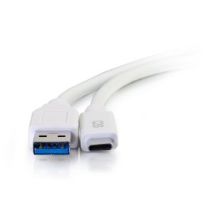C2G 3ft (0.9m) USB-C® to USB-A 3.2 Gen 1 (5Gbps) Cable M/M - White