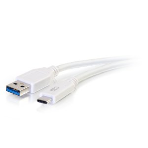 C2G 3ft (0.9m) USB-C® to USB-A 3.2 Gen 1 (5Gbps) Cable M/M - White