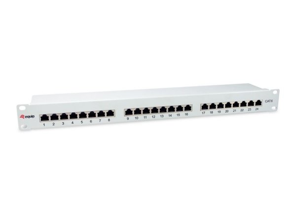 Equip 24-Port Cat.6 Shielded Patch Panel, Light Grey