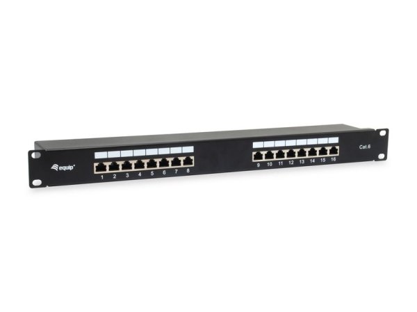 Equip 16-Port Cat.6 Shielded Patch Panel, Black