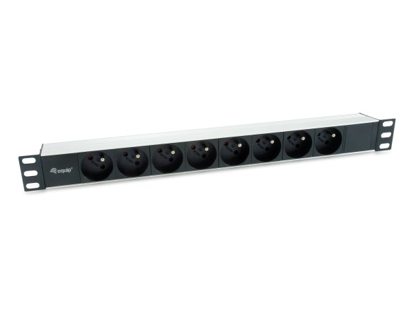 Equip 333313 power distribution unit (PDU) 8 AC outlet(s) 1U Black, Silver