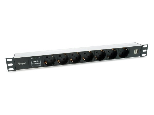 Equip 333315 power distribution unit (PDU) 7 AC outlet(s) 1U Black, Silver