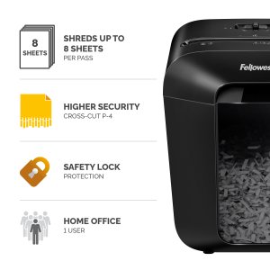 Fellowes LX Series Powershred LX45 paper shredder Cross shredding 70 dB Black