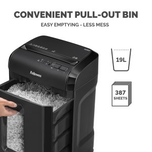 Fellowes Powershred 10M paper shredder Micro-cut shredding 65 dB Black