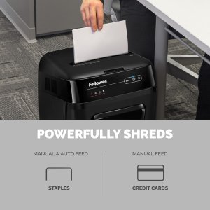 Fellowes AutoMax 200M paper shredder Micro-cut shredding 60 dB Black