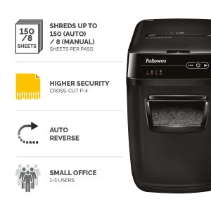 Fellowes AutoMax 130C paper shredder Cross shredding 60 dB 23 cm Black, Grey